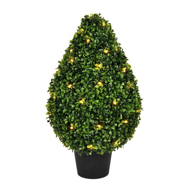 Vickerman TP171524LED 24 in. Boxwood Teardrop in Pot UV 50 Warm White LED Light