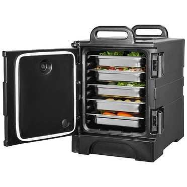 KFFKFF Food Pan Insulator, 81 Qt Catering Hot Container, Food Transport Box with Dual Clasps, Front-Access Warming Unit with Grips, Stackable Rear Loader for Dining Establishments, Cafeteria
