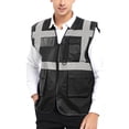 thumbnail image 1 of GOGO 5 Pockets High Visibility Safety Vest with Reflective Strips, Working Uniform Vest-Black-XL, 1 of 7