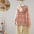 thumbnail image 5 of Holzkary Hoodies for Women Oversized Sweater Striped Sweater Korean Style Loose and Slim Lazy Pullover Sweater Fall Fashion Outfits 2025 Casual Sweaters Tops Workout Winter Clothes Pink M, 5 of 8