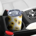 thumbnail image 5 of 20 Oz White Sunflower Coffee Tumbler Double Wall Insulated Stainless Steel Water Bottle | Metal Reusable Thermoses Flask with Cup Cap | Leak & Sweat Proof with Anti-Dust Lid, 5 of 7