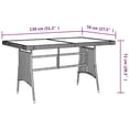 thumbnail image 3 of vidaXL Garden Table Black 130x70x72 cm Poly Rattan & Solid Acacia Wood, 3 of 3