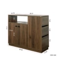 thumbnail image 5 of Modern Walnut Kitchen Sideboard with Glass Sliding Doors, 3 Drawers and Display Shelf, Stylish Storage Cabinet for Any Space, 5 of 17
