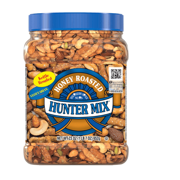 Nuts Honey Roasted Hunter Bulk Trail Mix, 23 oz (Pack of 1), Honey Roasted Sesame Sticks & Peanuts, Sunflower Kernels, Almonds, Cashews & Pepitas, Mixed Nuts, Snacks for Adults & Kids