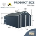 thumbnail image 2 of Aurlrtil 12 x 20FT Outdoor Metal Storage Shed, Lawn Metal Garage Shed, Backyard Tool House with 2 Doors, 4 Vents, Rust-Resistant Coating for Trucks, Cars, Bikes, Lawn Mowers, 2 of 6