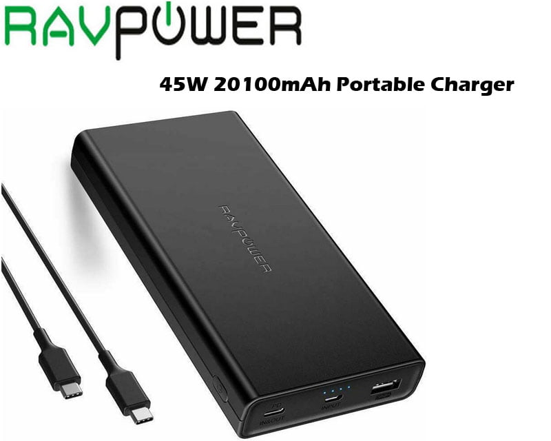 RAVPower USB C Charger 45W Power Bank PD 3.0 iSmart Power PB02 - Walmart.com