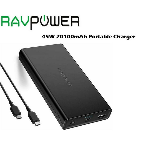 RAVPower 20100mAh USB C Portable Charger 45W Power Bank PD 3.0 iSmart