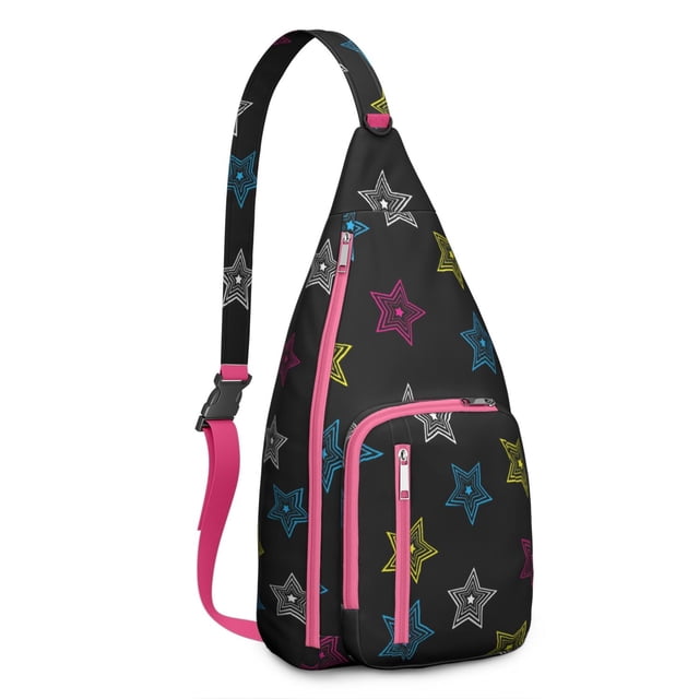 Fashion Forward Sling Backpack - Runway Inspired Abstract Print Shoulder Bag, Anti-Theft for Urban Life