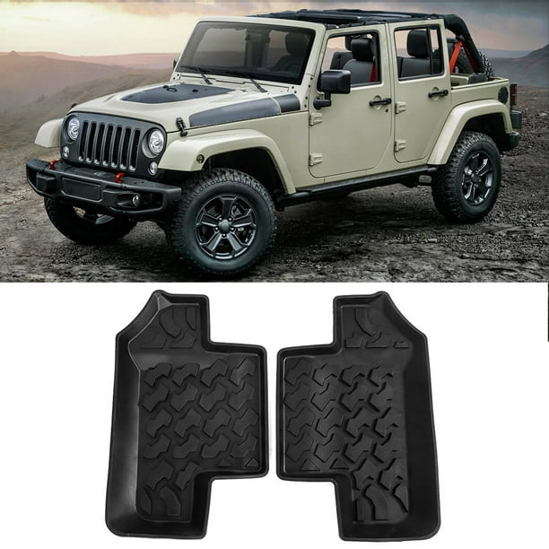 Garosa Tapis de porte de voiture, paire de tapis de sol arrière en  caoutchouc antidérapant pour Jeep Wrangler JK 2 portes 2007-2017, tapis de  sol 