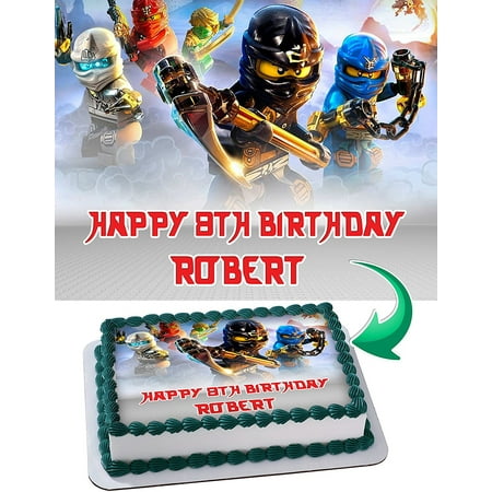 Ninjago Lego Edible Cake Image Personalized Toppers Icing Sugar