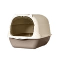 thumbnail image 3 of Portable Cat Litter Box with Handle, Large Space Design, Fully Enclosed Front Entry & Litter Filter Pedal, Covered Kitty Toilet for Odor Control, 3 of 12