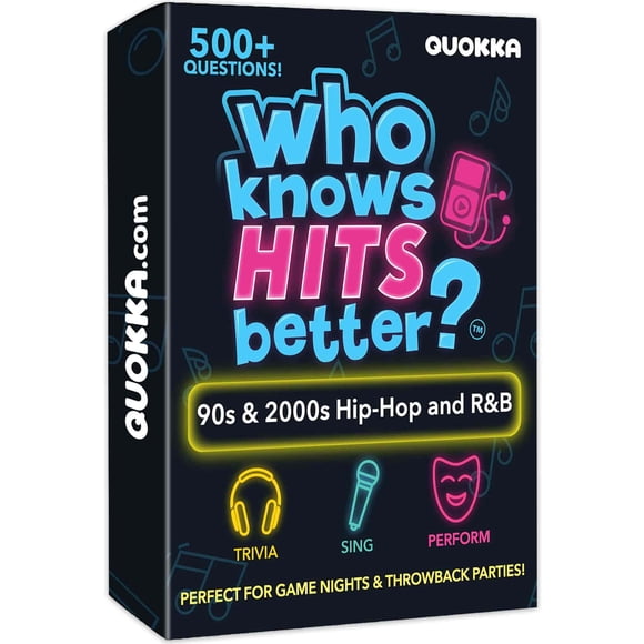 QUOKKA Card Game for Adults - Music Trivia Family Party Game - Who Knows Hits Better? Hip-Hop R&B