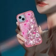 thumbnail image 6 of NIFFPD iPhone 14 Plus with Screen Protector（Anti Spy Privacy） + Camera Lens Protector, Bling Glitter Quicksand Sparkle Clear & Shockproof Protective Cover iPhone 14 Plus 6.7" Pink, 6 of 6