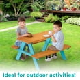 thumbnail image 4 of Teamson Kids Ensemble Table et Chaise de Pique-Nique pour Enfants Jardin Extérieur Bois Pétrole, 4 of 10