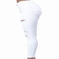 thumbnail image 3 of Woman Denim Jeans Distressed Jeggings Trousers Stretch Hole Denim Pants, 3 of 5