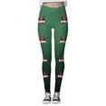 thumbnail image 4 of MKLEKYY Leggings para mujer Leggings para mujer Leggings de entrenamiento Pantalones con estampado navideño de bloques de color Leggings suaves y elásticos 2246, 4 of 4