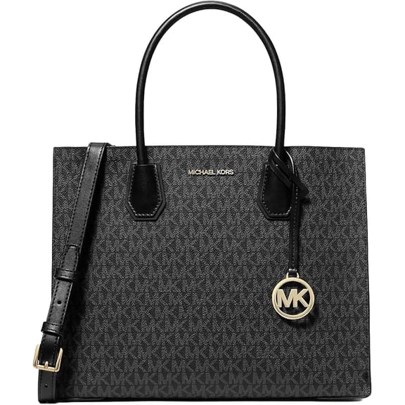 Michael Kors Mercer Large Logo Accordion Tote Bag, Black