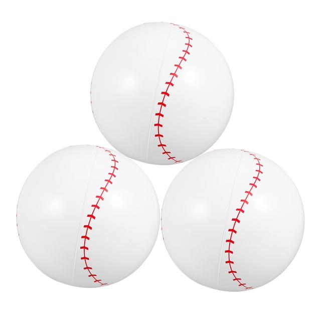 YSNOOWE 3Pcs Inflatable Baseball Balls White PVC Pool Balls for Beach Outdoor Fun and Sports Activities