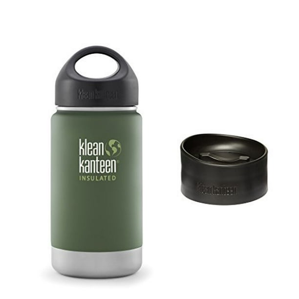 Klean Kanteen Wide Mouth Insulated Bottle Bundle With 2 Caps Stainless Loop Cap And Cafe Cap 2 0 Vineyard Green W Cafe Cap 2 0 12 Ounce Walmart Com Walmart Com