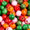 thumbnail image 5 of 500 Round Barrel Wood Beads Bright Assorted Colors 10mm x 9mm with 3mm Hole, 5 of 5