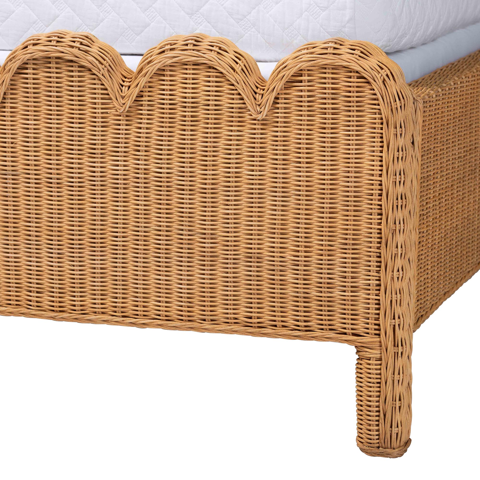 bali & pari Maritza Boho Bed, Queen, Light Honey