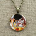 thumbnail image 1 of Collar de pinturas al óleo de Arte de Van Gogh para mujer, joyería de cabujón de vidrio, colgante de girasol de cielo nocturno estrellado, regalos de amante para niña, 1 of 4