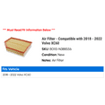 thumbnail image 2 of Air Filter - Compatible with 2018 - 2022 Volvo XC60 2019 2020 2021, 2 of 2