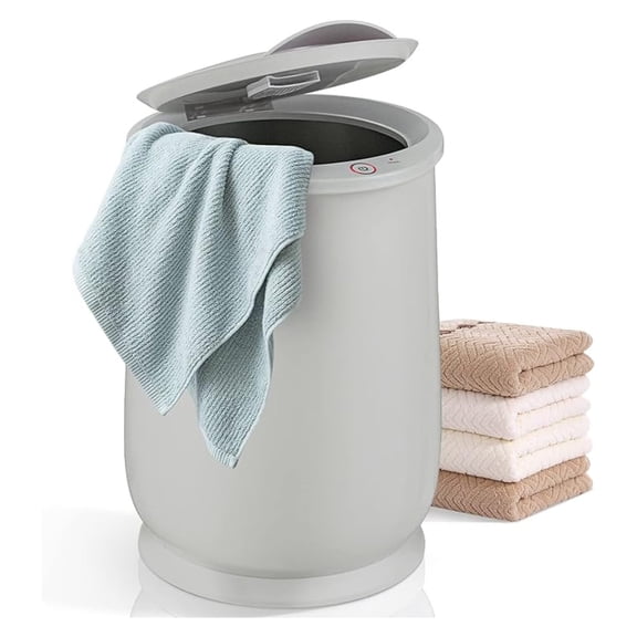 Towel Warmer Bucket for Bathroom, Portable Spa Hot Towel Heater, -top Lid, Fragrance Holder, Auto Shut Off, 21L Large Towel Warmer Fits up to 2 Oversized Towels Bathrobes (Light Gray)