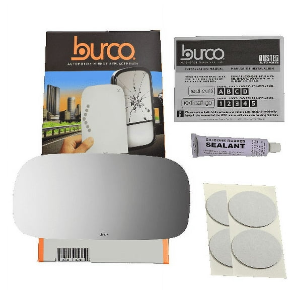 Fits 06-10 Lucerne Left Driver Mirror Glass Lens W/Silicone USA Non Heat