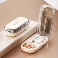 thumbnail image 1 of 3-in-1 Pill Cutter & Grinder with Stainless Steel Blade, Portable Tablet Splitter & Medication Storage Organizer BoxWalmart,Half-Cream, 1 of 9