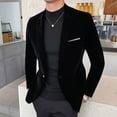 thumbnail image 4 of Traje pequeño de estilo coreano para hombre, abrigo informal de moda de un solo oeste, color sólido, para jóvenes, de terciopelo dorado, abrigo pequeño para hombre, 4 of 5