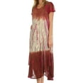 thumbnail image 3 of Sakkas Mika Ombre Floral Caftan Dress - Brown / Cream - One Size, 3 of 5