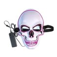 thumbnail image 1 of Máscara facial LED con 3 modos de iluminación, calavera brillante y aterradora, ideal para Halloween, cosplay, fiestas navideñas, luz morada., 1 of 14