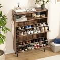 thumbnail image 4 of Veanerwood Farmhouse Freestanding Shoe Cabinet with 2 Flip Drawers for Entryway, Brown, 4 of 16