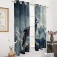 thumbnail image 2 of Blackout Curtains for Bedroom Howling Wolf Full Moon Full Room Darkening Grommet Curtains for Living Room,Thermal Insulated Ombre Drapes, 2 of 7