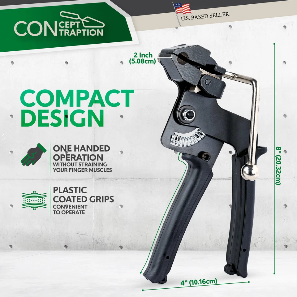 CIRCLE- Concept Contraption Cable Zip Tie Gun - Stainless Steel Tie Strap Tightener