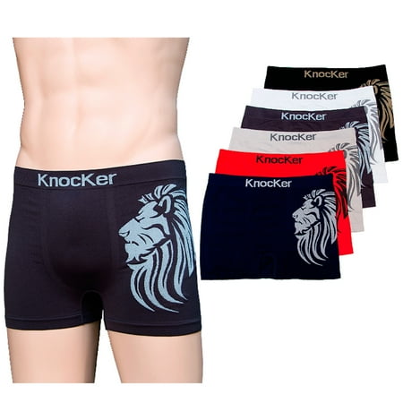 - 6 Mens Microfiber Boxer Briefs Underwear Seamless Compression Knocker One Size !