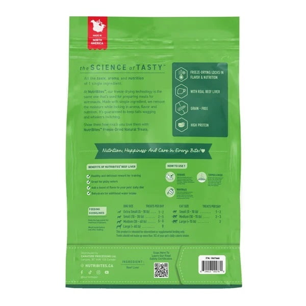 Nutribites Beef Liver Dog & Cat Treats, Freeze Dried, 27 Ounce