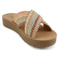 thumbnail image 4 of Soda Shoes Women Sandals Crisscross Strap Band&nbsp;Flatform Platform LUCY-S Multi Color Raffia Colorful 7, 4 of 5