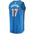 thumbnail image 2 of Men's Fanatics Aleksej Pokusevski Blue Oklahoma City Thunder 2021/22 Fast Break Replica Jersey - Icon Edition, 2 of 2