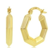 Real Gold Hoop Earrings - Gold Hoop Earrings for Women 14k Real Gold - 14k Gold Hoop Earrings 14k Real Gold -14 Karat Gold Hoop Earrings -14 Karat Gold Earrings - 22x20mm