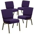 thumbnail image 3 of BizChair 4 Pack 21''W Stacking Church Chair in Royal Purple Fabric - Gold Vein Frame, 3 of 11