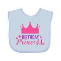 Inktastic Birthday Princess, Little Princess, Crown, Stars Girls Baby Bib