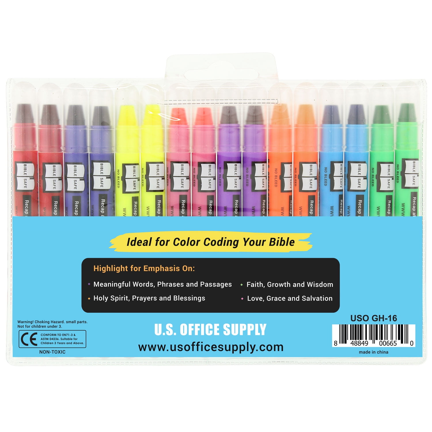 Gel Highlighter, Bible Highlighters Blue Pack of 4 5.35 x 2.2 x 0.75 inches  NEW