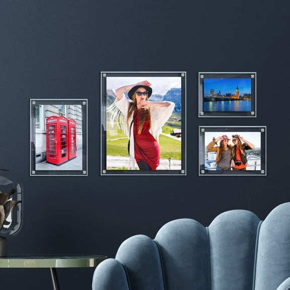 TEHAUX 1 Set of Clear Acrylic Photo Frame Wall Mounting Clear Picture Frame Picture Photo Holder (XL)