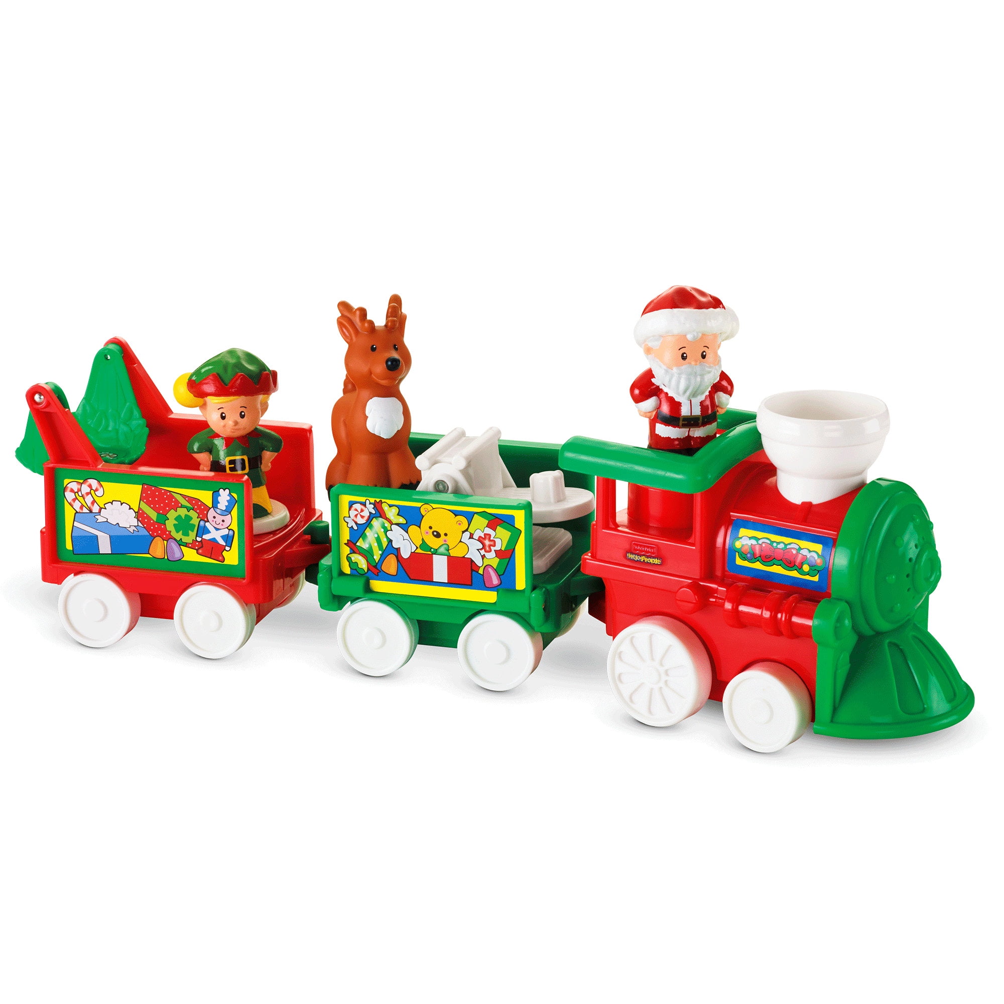 Fisher Price Little People Christmas Tree Train village Main Elf Green red blue 