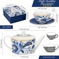 thumbnail image 2 of STP GOODS Melodie de Fleurs Porcelain Tea Set of 5 pcs for 2 in Gift Box Floral Tea/Coffee Cups 11.83 fl oz (350 ml) with Teapot 37.2 fl oz (1.1 L) Service for 2 Tea Cup and Saucer Set Tea Brewer, 2 of 4
