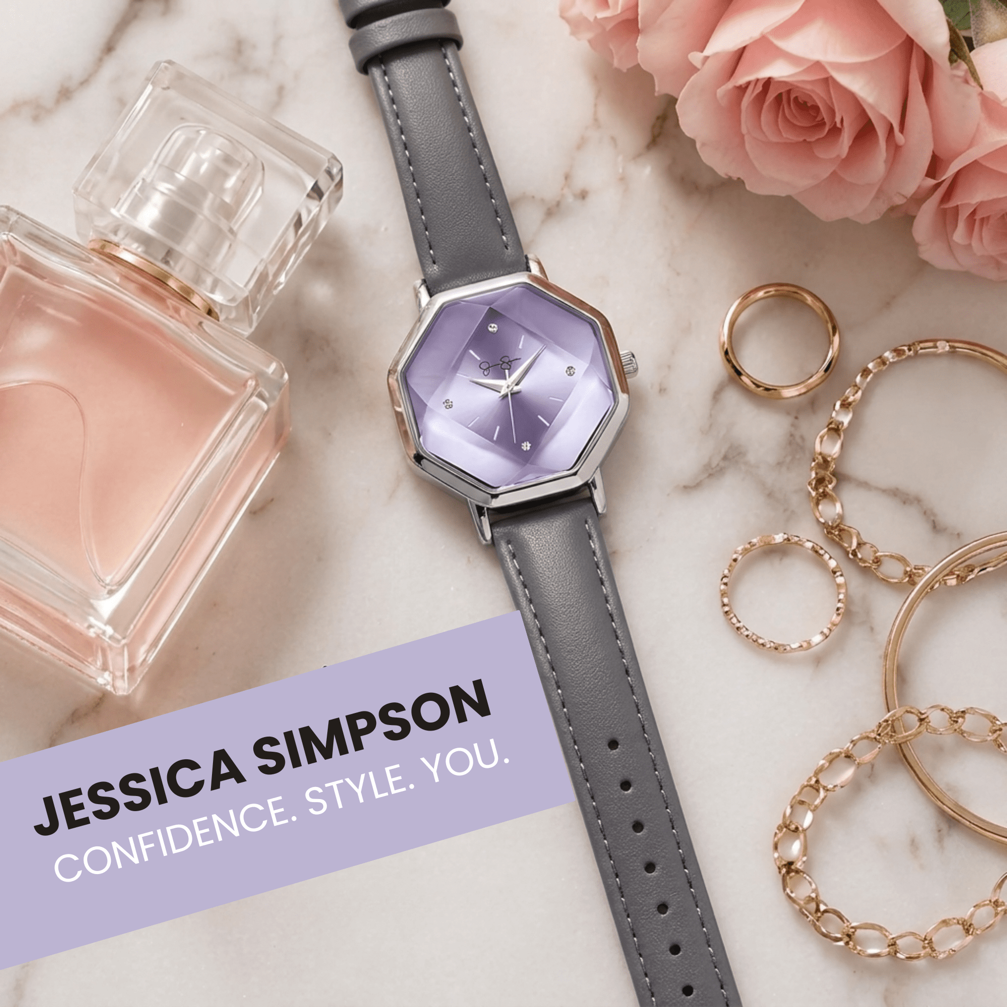 Women’s Fashion Leather Watch – Octagon Dial, Silver Case, Quartz Movement, Elegant Minimalist Dress Watch for Women, Gift for Her