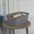 thumbnail image 5 of Mainstays Medium Bin, Open Plastic Storage Containers, Versatile Stylish Organizers with Handles, Gray Flannel, 5 of 12