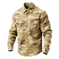 thumbnail image 3 of oelaio Big and Tall Button Down Shirt for Men Long Sleeve Camo Work Shirts Ripstop Cotton Fishing Hunting Shirt with Pockets Khaki XXXXXL, 3 of 4